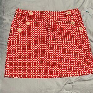 J Crew Red and white mini skirt